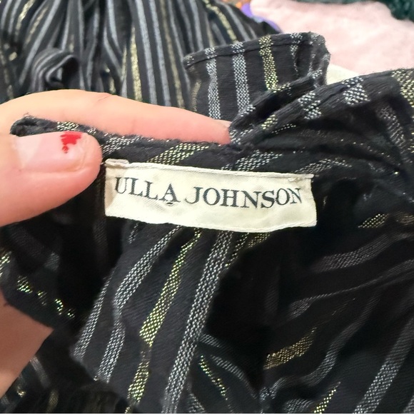 Ulla Johnson Jumpsuit Simka Wide Leg in Midnight Stripe Gold Metallic - Picture 11 of 13